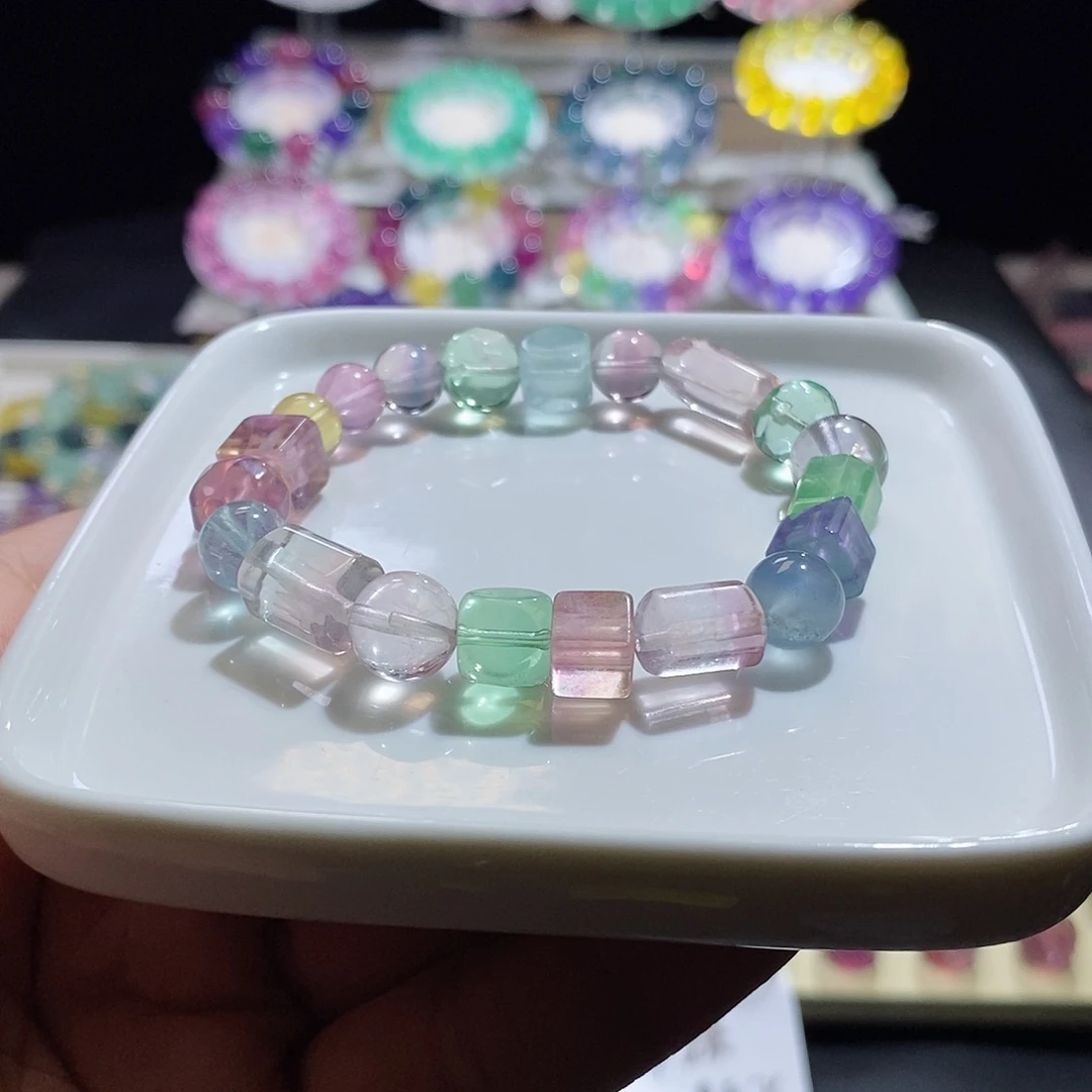 萤石手链未镶嵌冰淇淋多宝异形珠设计款