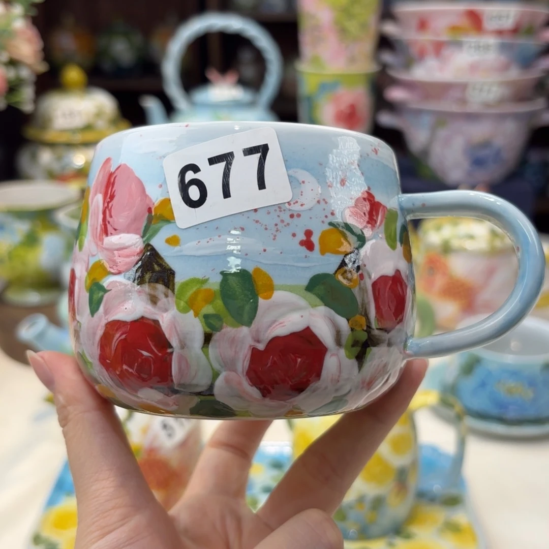 瓷片景德镇手绘高温釉下彩陶瓷茶具