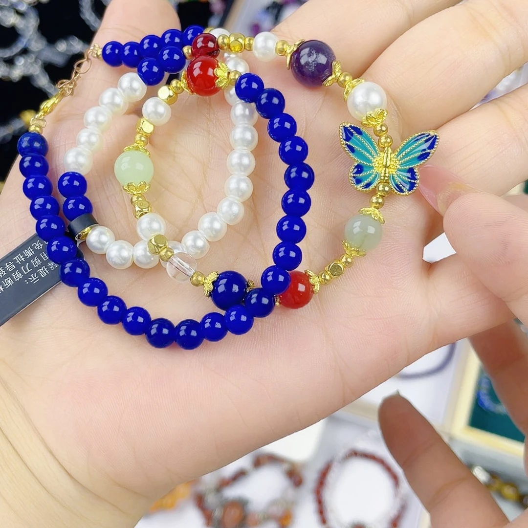 手饰针钠钙石银S925镀金镶嵌