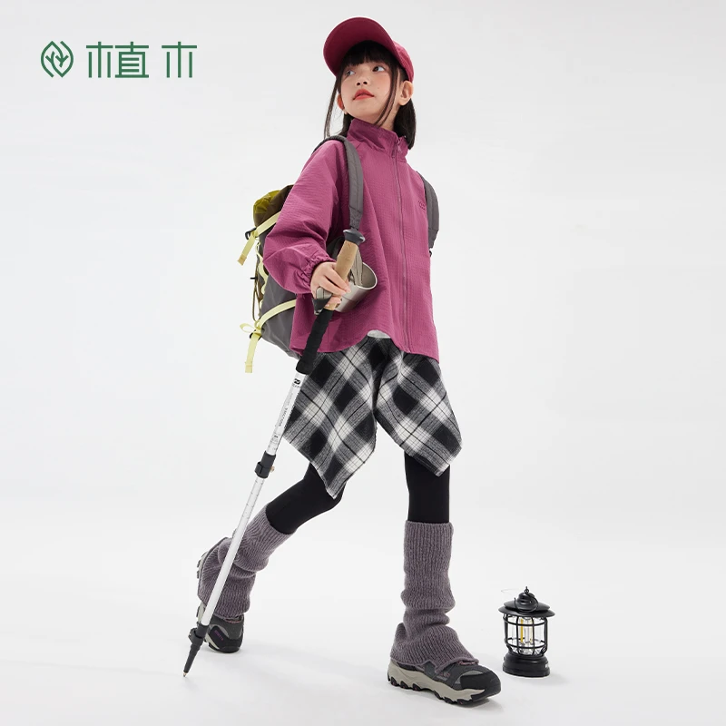 植木童装外套2025秋新款中大童防风短外套女童外套儿童中大童