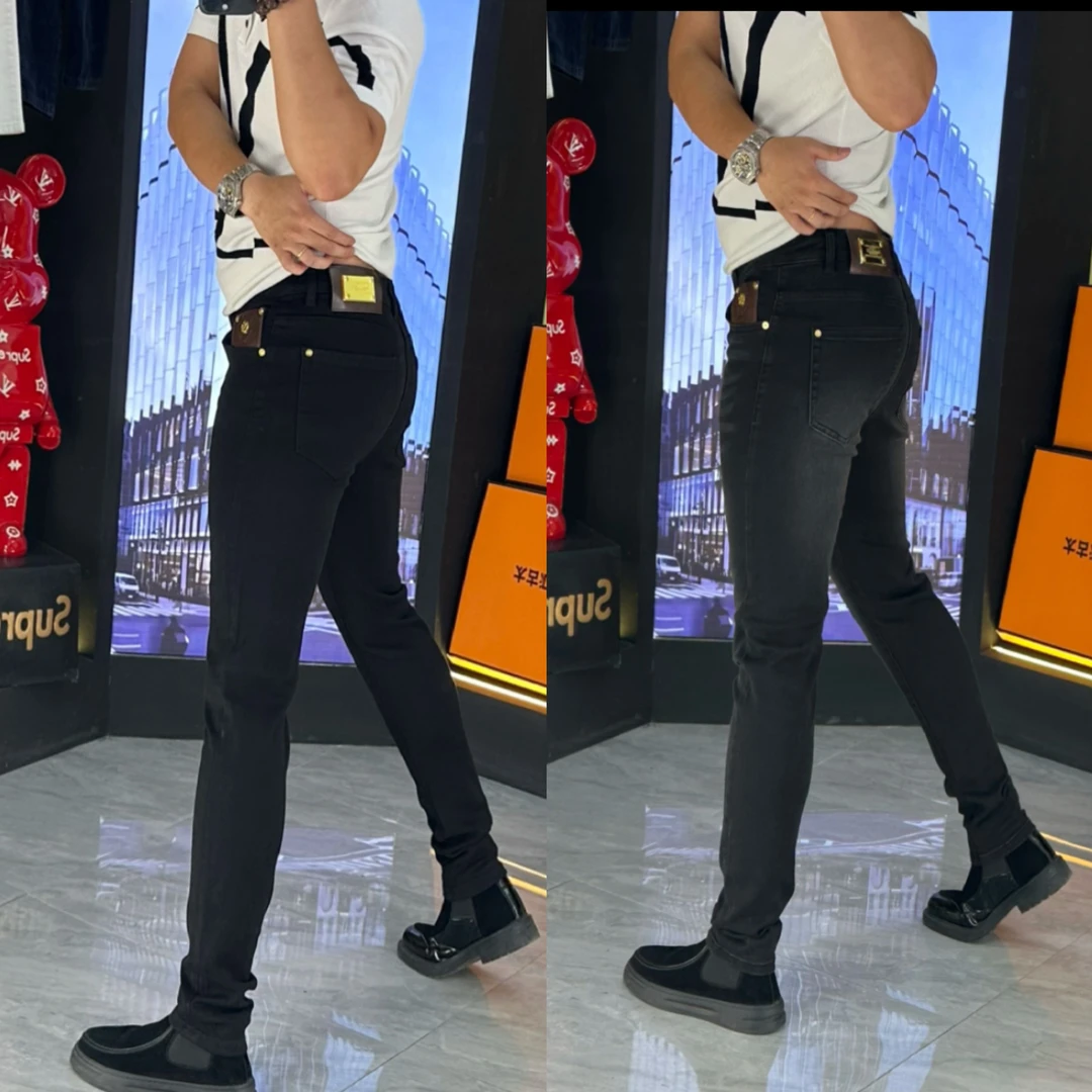 轻奢男士牛仔裤免烫做旧石磨长裤牛仔裤秋冬时尚裤子百搭牛仔裤