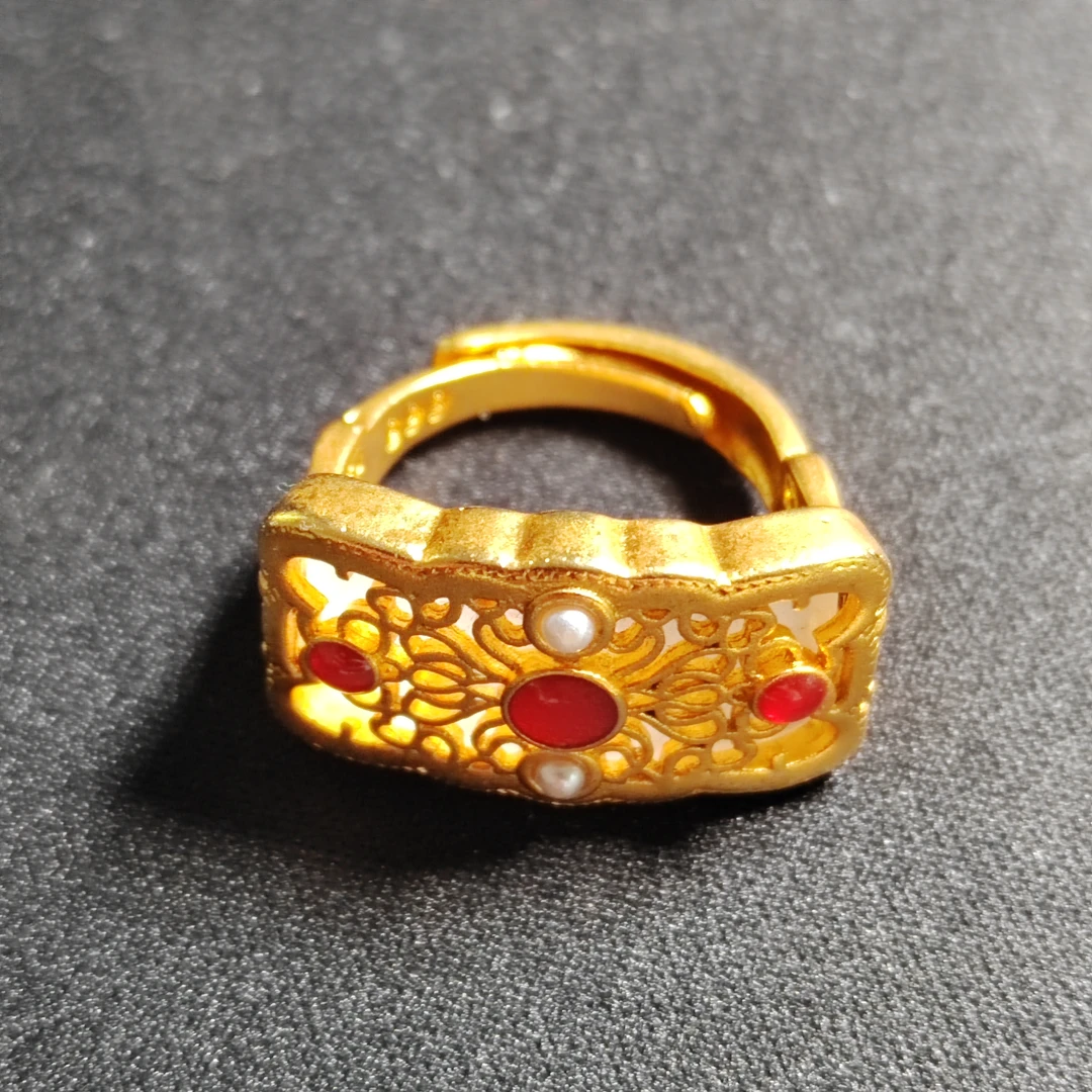 非金属珐琅戒指 时尚轻奢红宝宝戒指sxx046