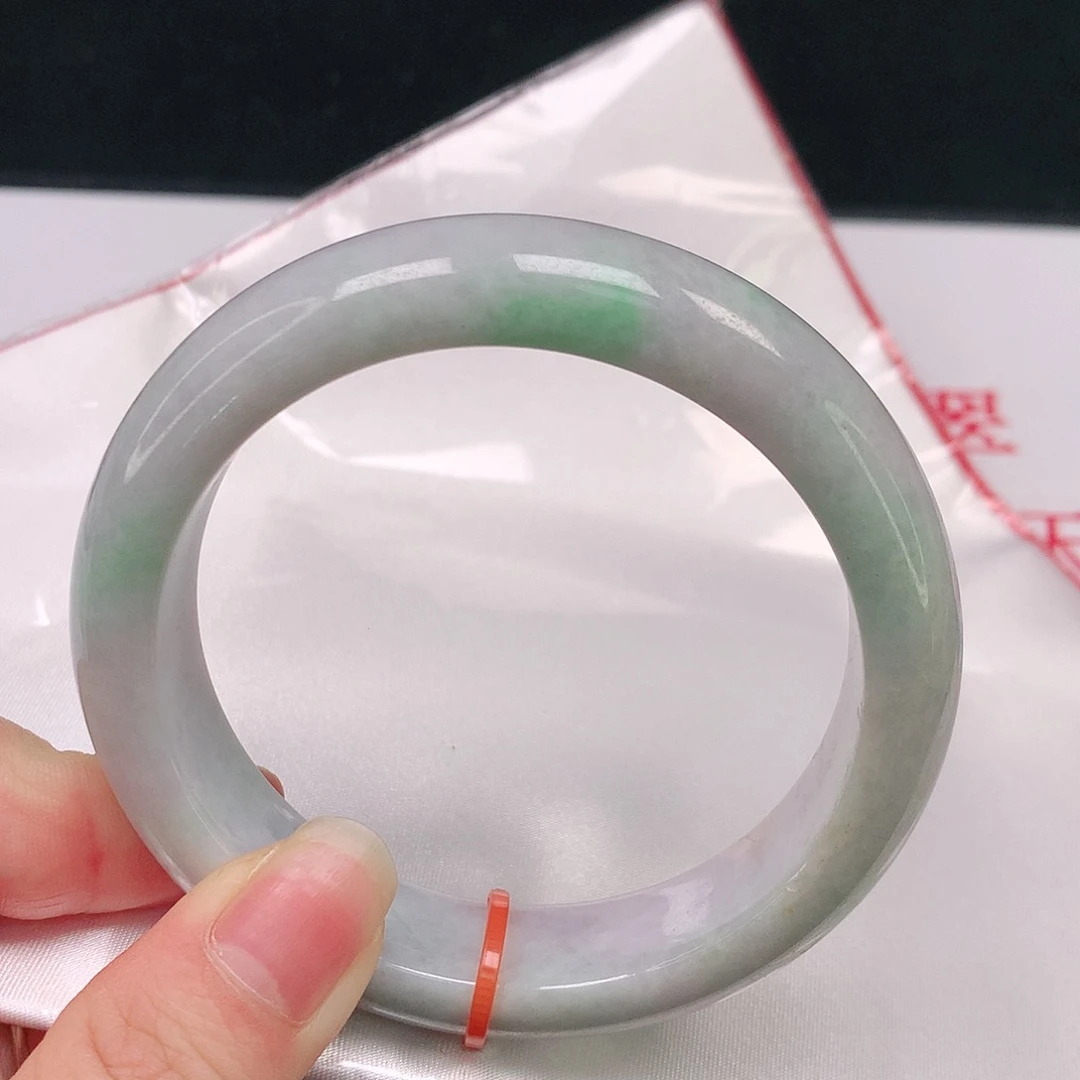 翡翠手镯未镶嵌春带彩翡翠手镯0828