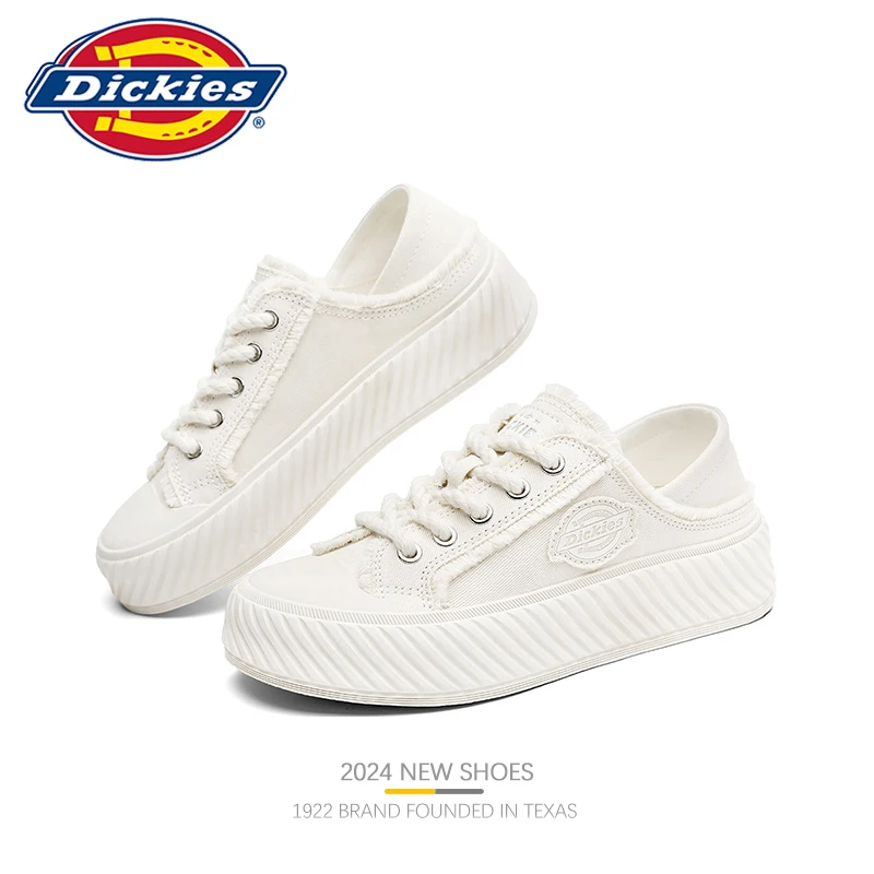 Dickies帆布小白鞋2025秋季小众学生情侣鞋低帮休闲厚底增高鞋