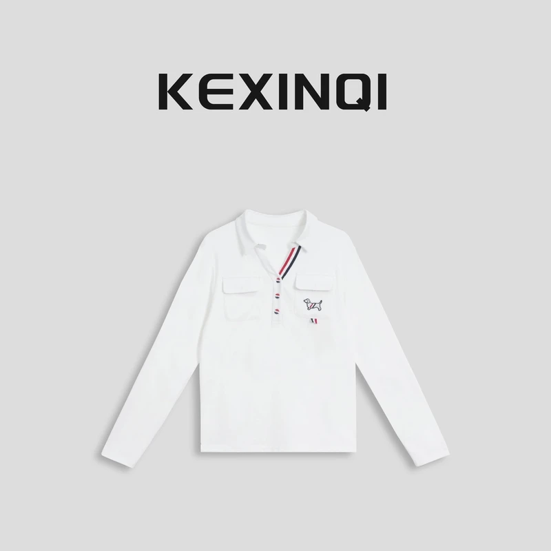 KEXIN 双口袋上衣 2024秋冬新款百搭休闲时尚T恤-2410TXZKX21378