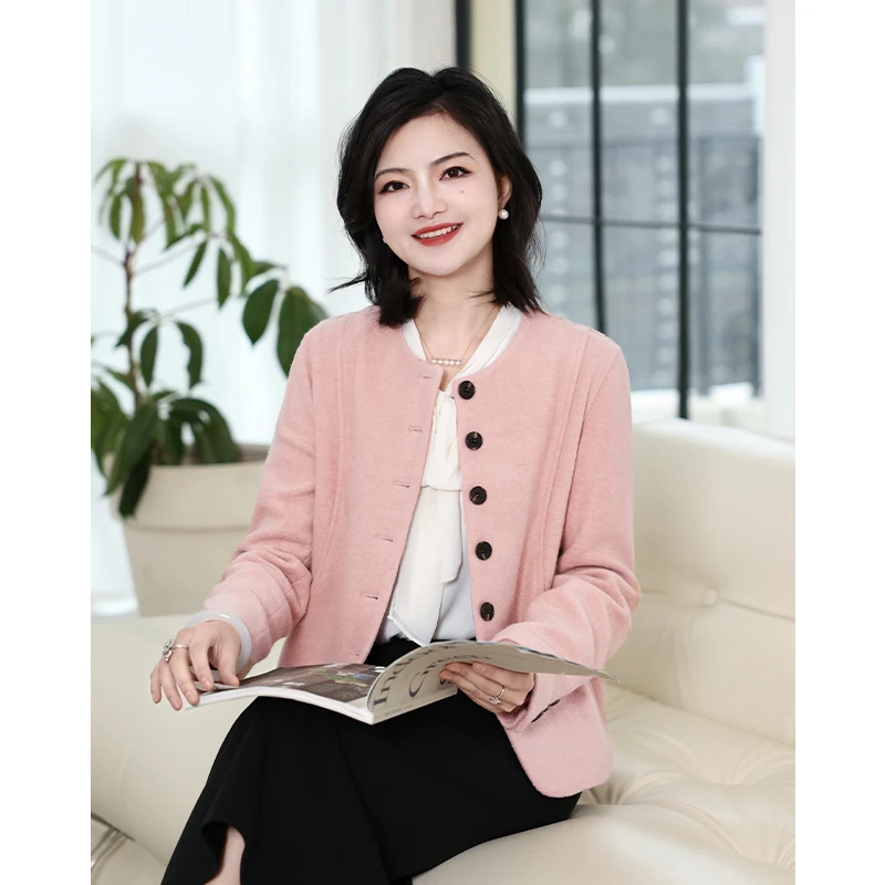 阿楠anan 沐光筑梦 圆领开衫百搭长袖短外套春季新款女装修身上衣