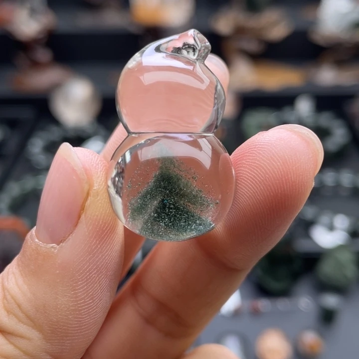 水晶颈饰未镶嵌绿幽灵金字塔葫芦