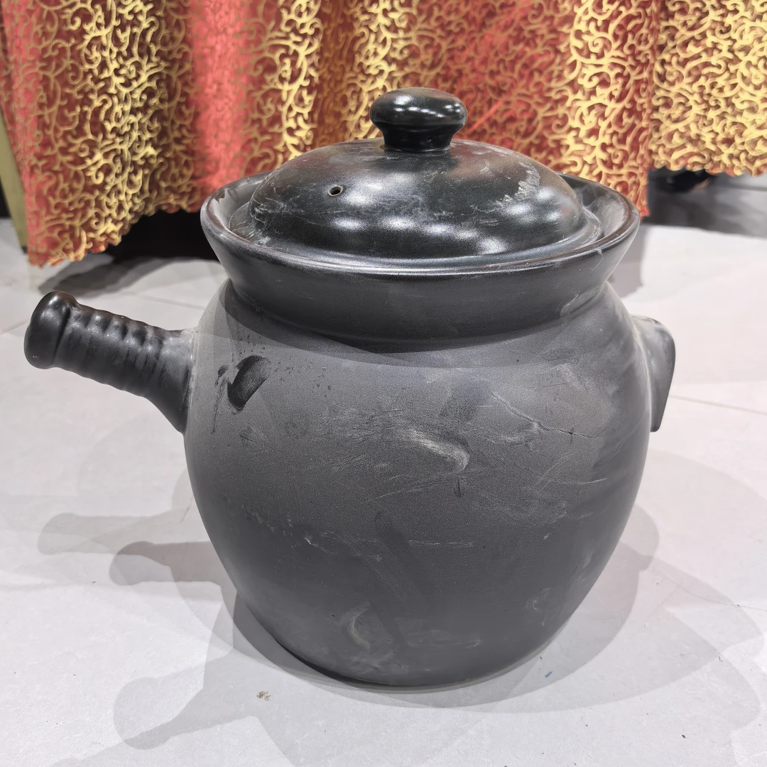 景德镇珍宝7.5升砂锅2024黑色单把