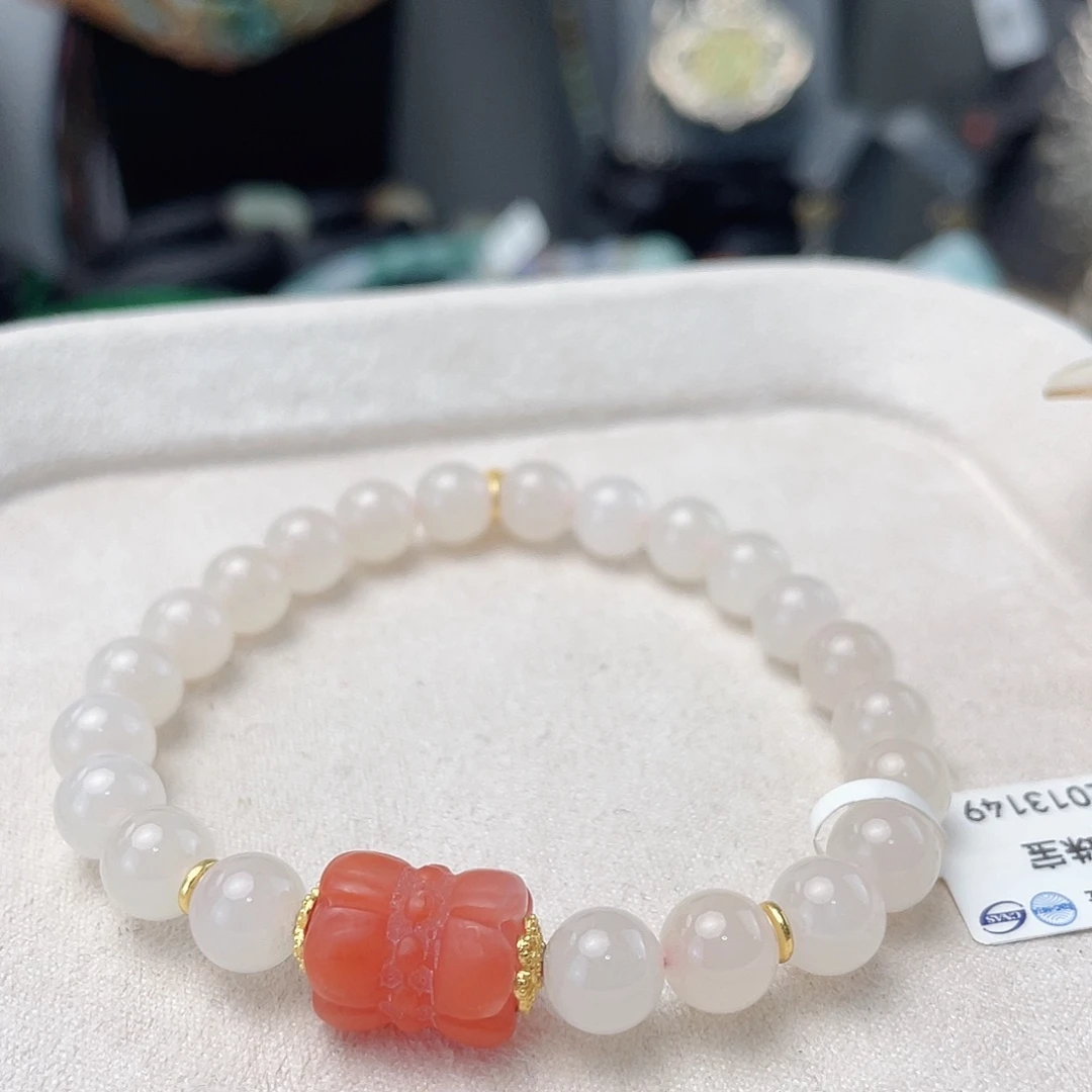 和田玉银S925镶嵌手链