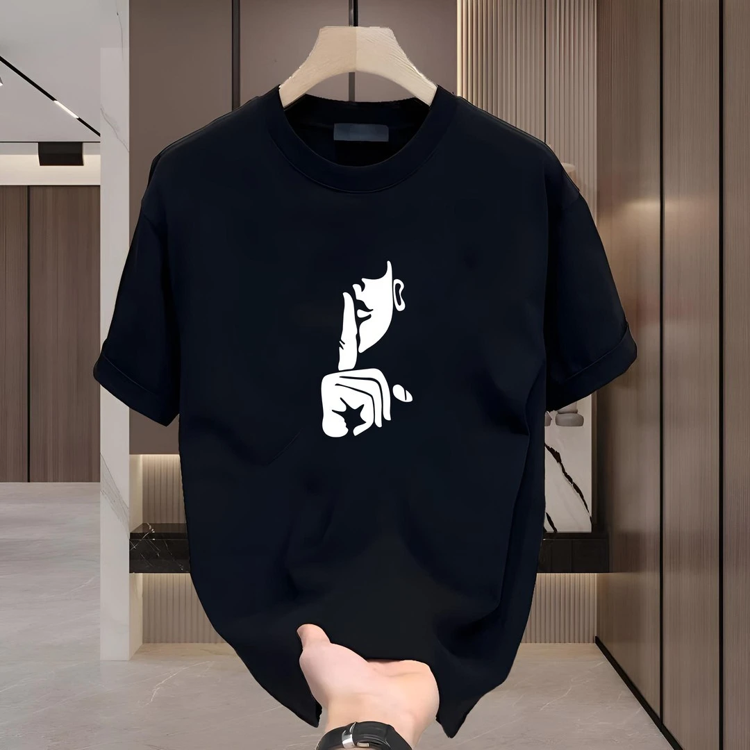 追属重磅潮牌时尚印花圆领短袖上衣男女同款宽松百搭外穿白色t恤