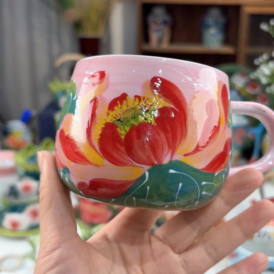 景德镇手绘高温釉下彩陶瓷茶具