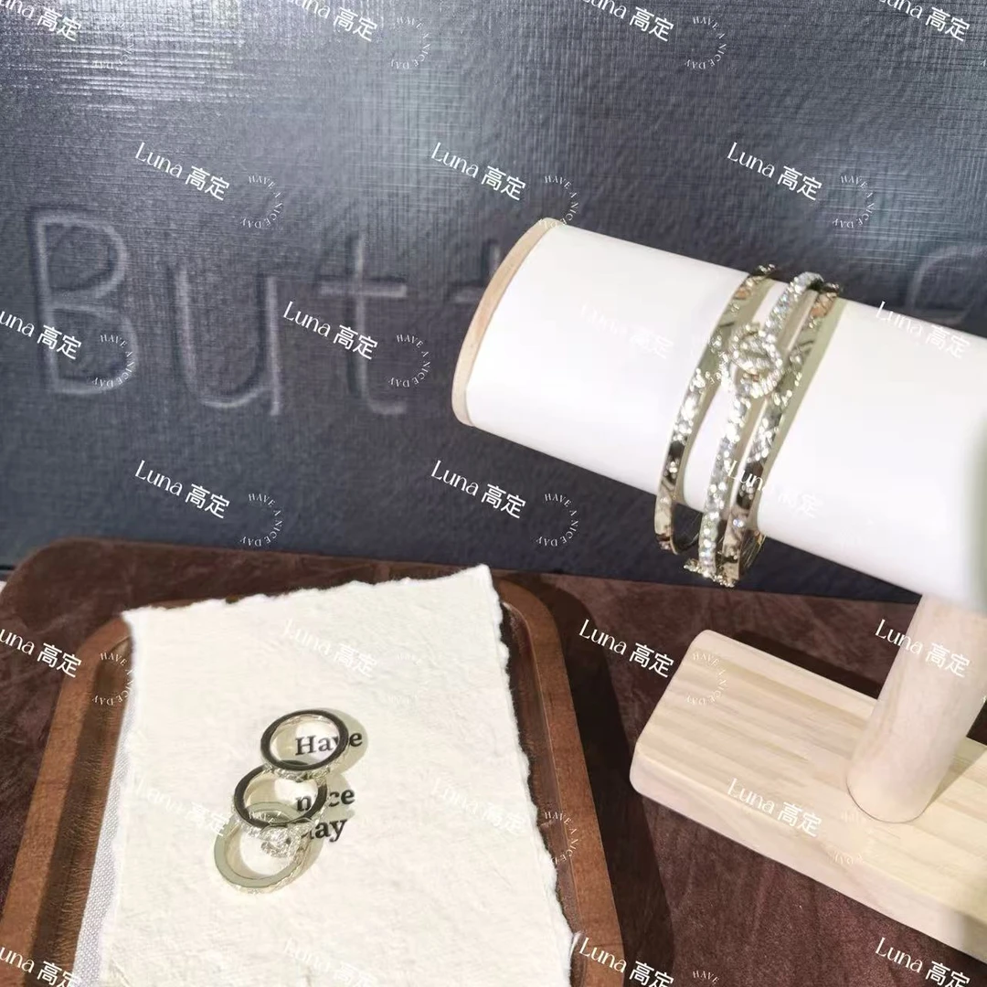 铜合金合成锆石耳饰 C09 个性三合一满镶戒指耳饰