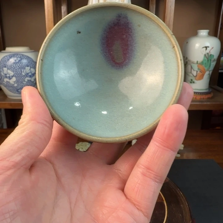 陶瓷000000001天蓝釉茶盏