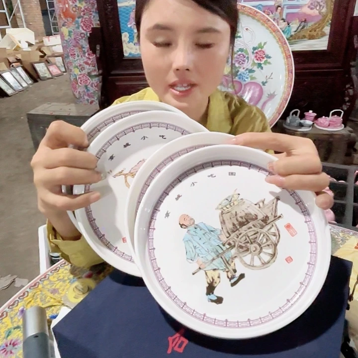 摆件景德镇高温陶瓷小吃图一套