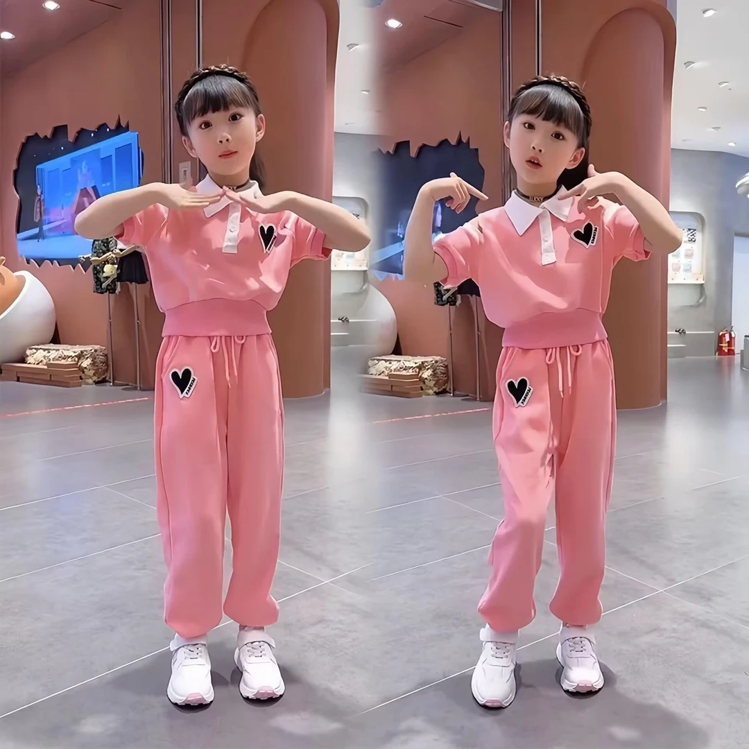 戴维贝拉女童夏装套装2025新款儿童露肩短袖洋气网红两件套韩版夏