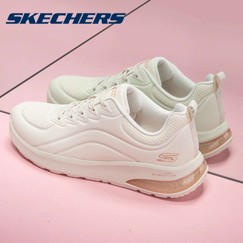 斯凯奇女鞋运动鞋秋冬新款皮面鞋子防水防滑跑步鞋轻便白色潮鞋女