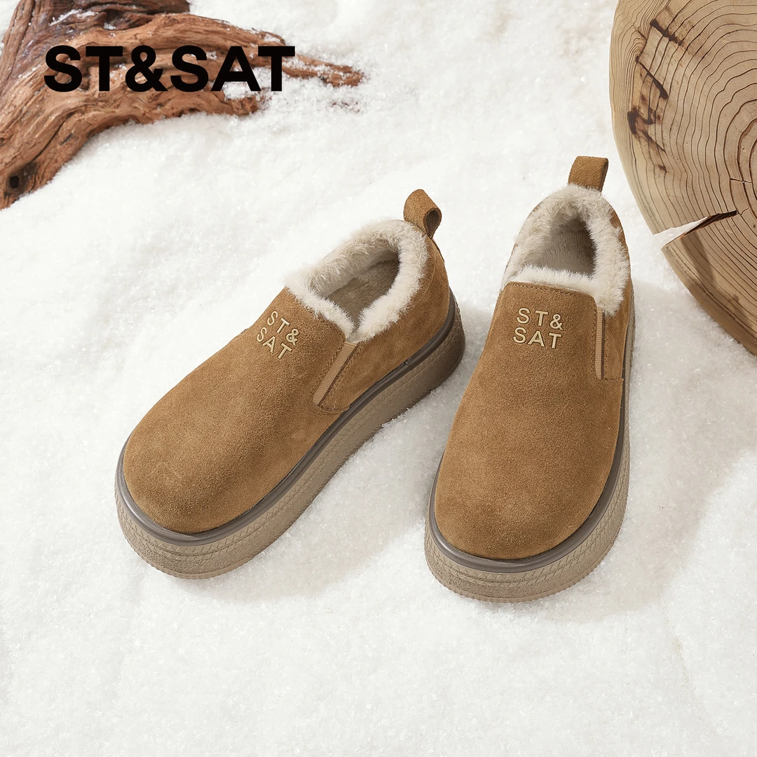 星期六勃肯鞋女款2025新款爆款雪地靴一脚蹬棉鞋明星同款百搭鞋子