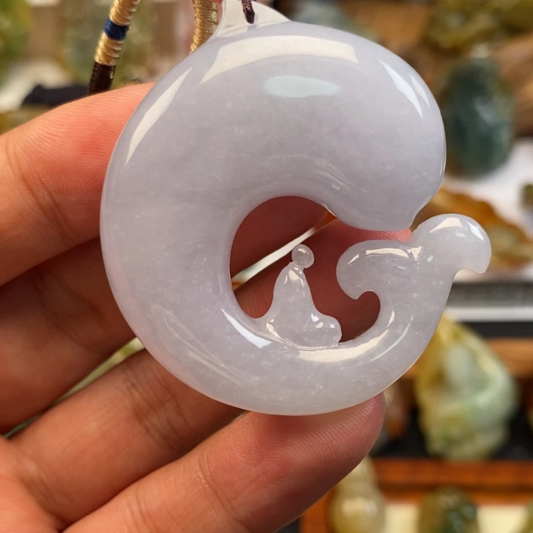颈饰未镶嵌翡翠缅甸天然翡翠逍遥游