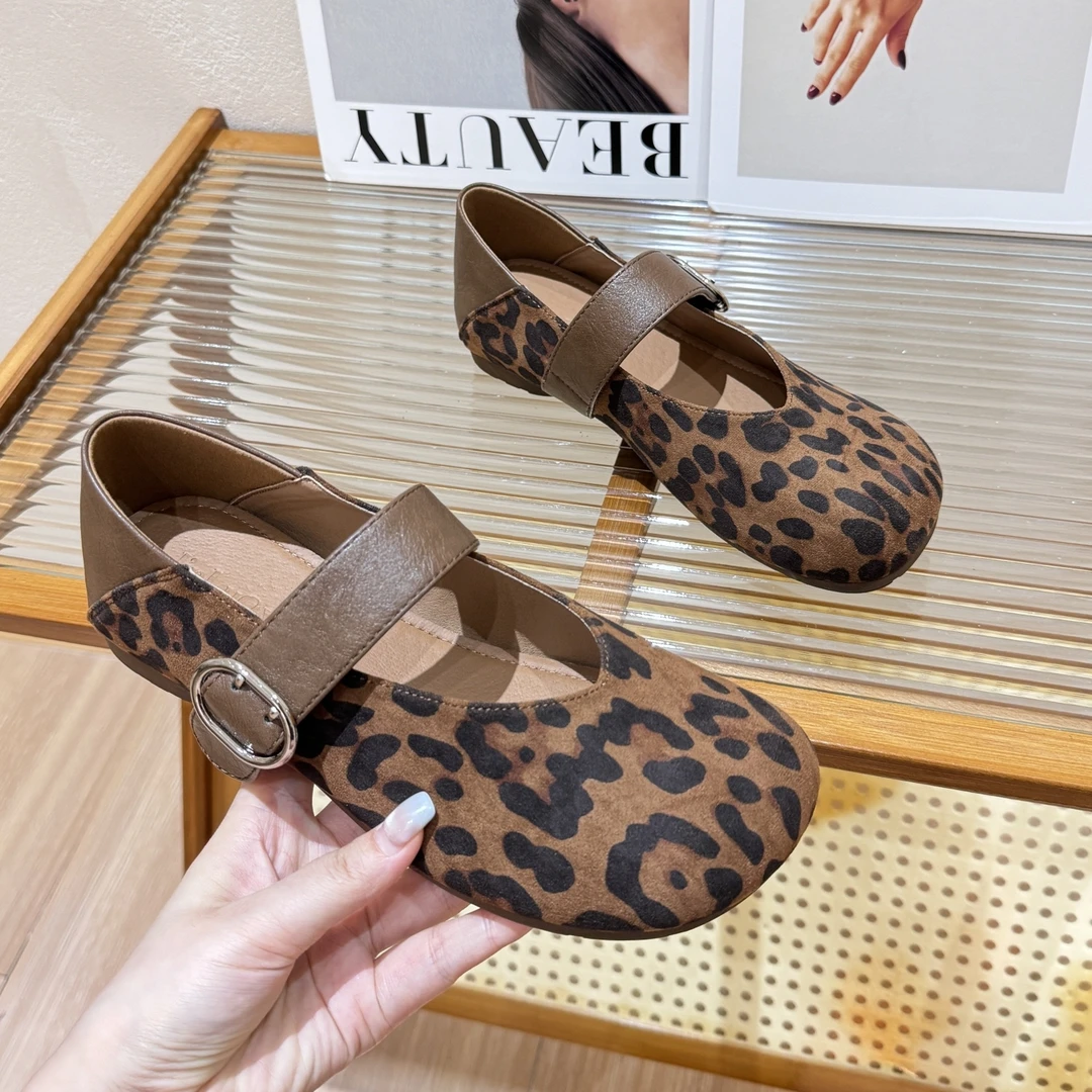 小众复古豹纹玛丽珍鞋女2025秋季新款小香风温柔平底浅口单鞋女款