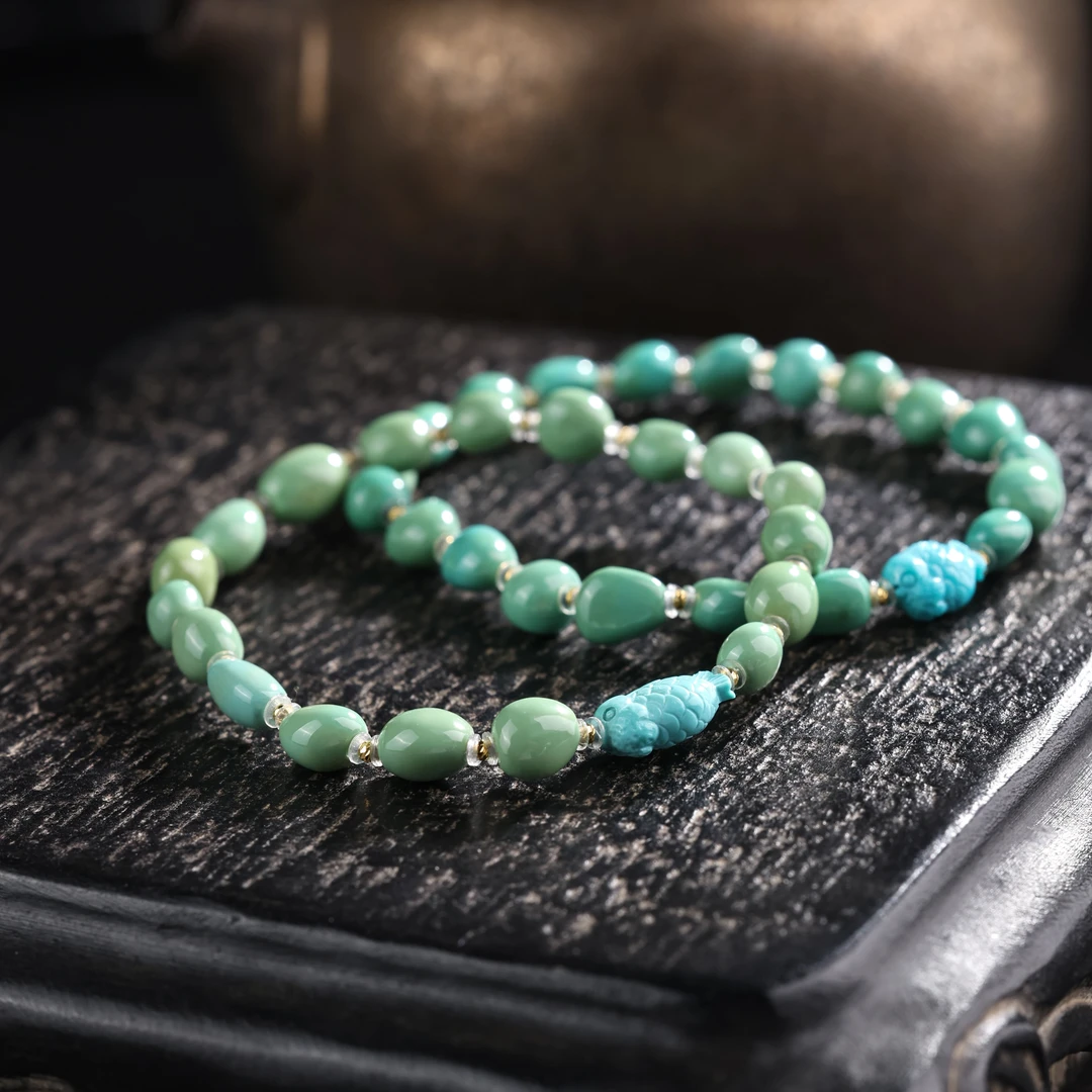 【举石严选】H0718-3793-6绿松石手串18k（一件/多样性发）R