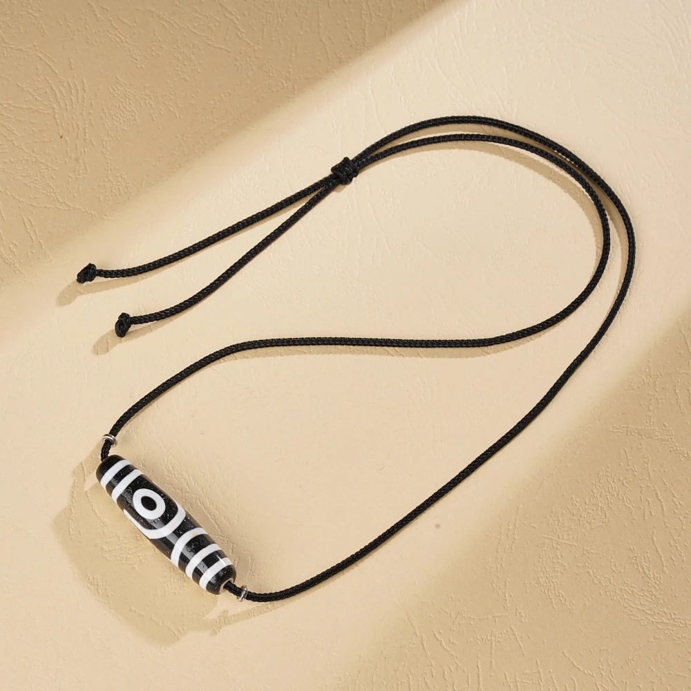 云丹拉姆丨至纯黑白二眼天珠锁骨链多样性发其一