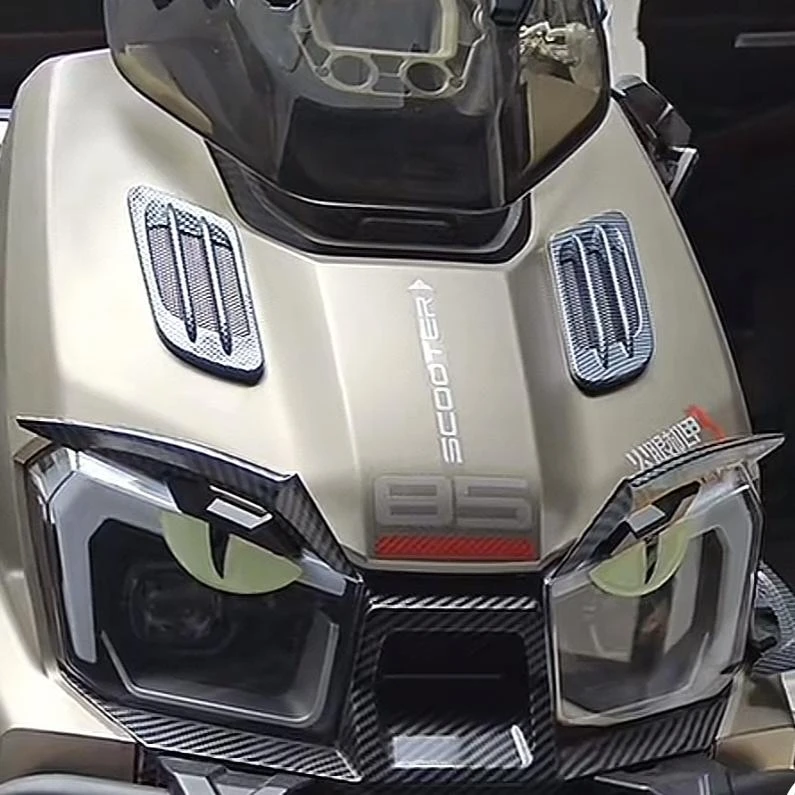 适用台铃封神电动车头鲨鱼鳃扰流板改装贴车头叶子板立体装饰配件