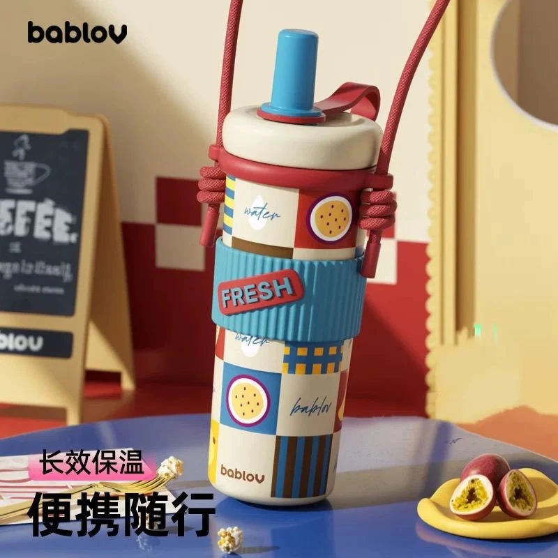 bablov保温杯女高颜值便携随行保冷水杯大容量带吸管杯子网红新款