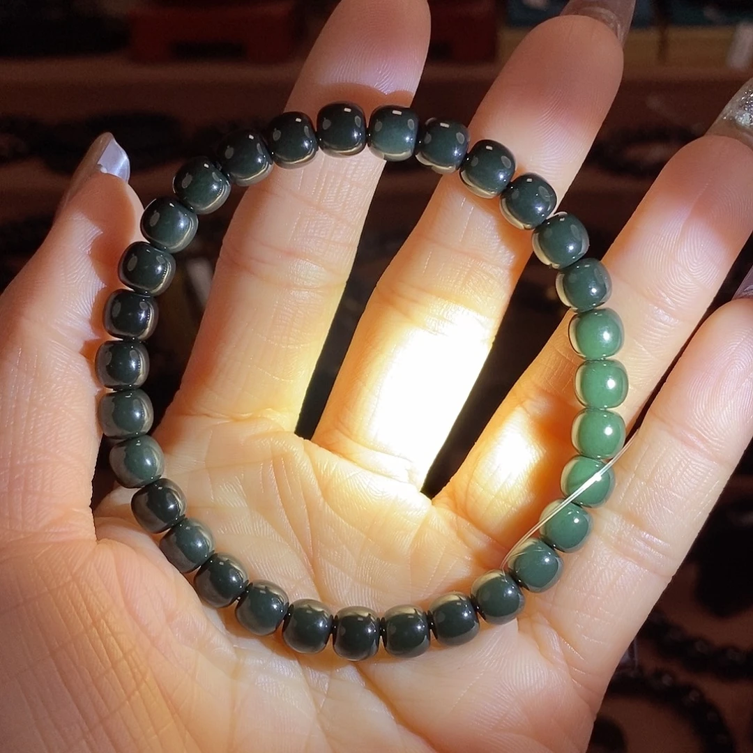 和田玉未镶嵌手链7特细