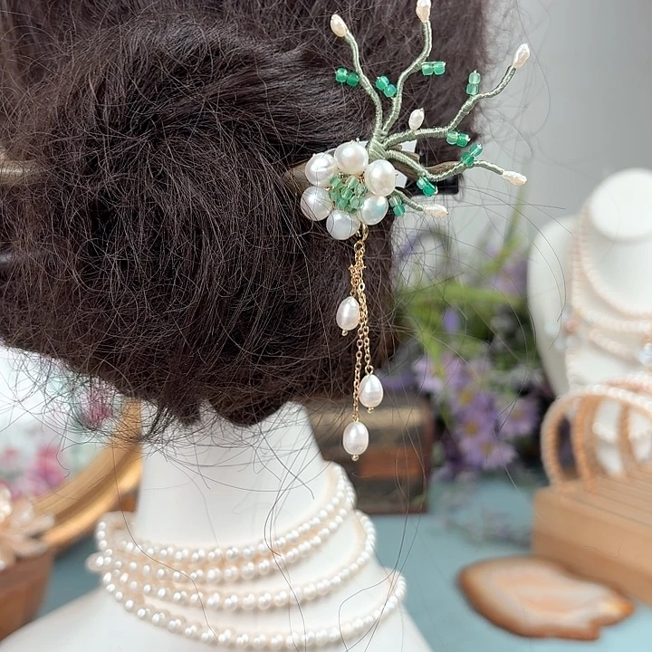 淡水珍珠发饰未镶嵌