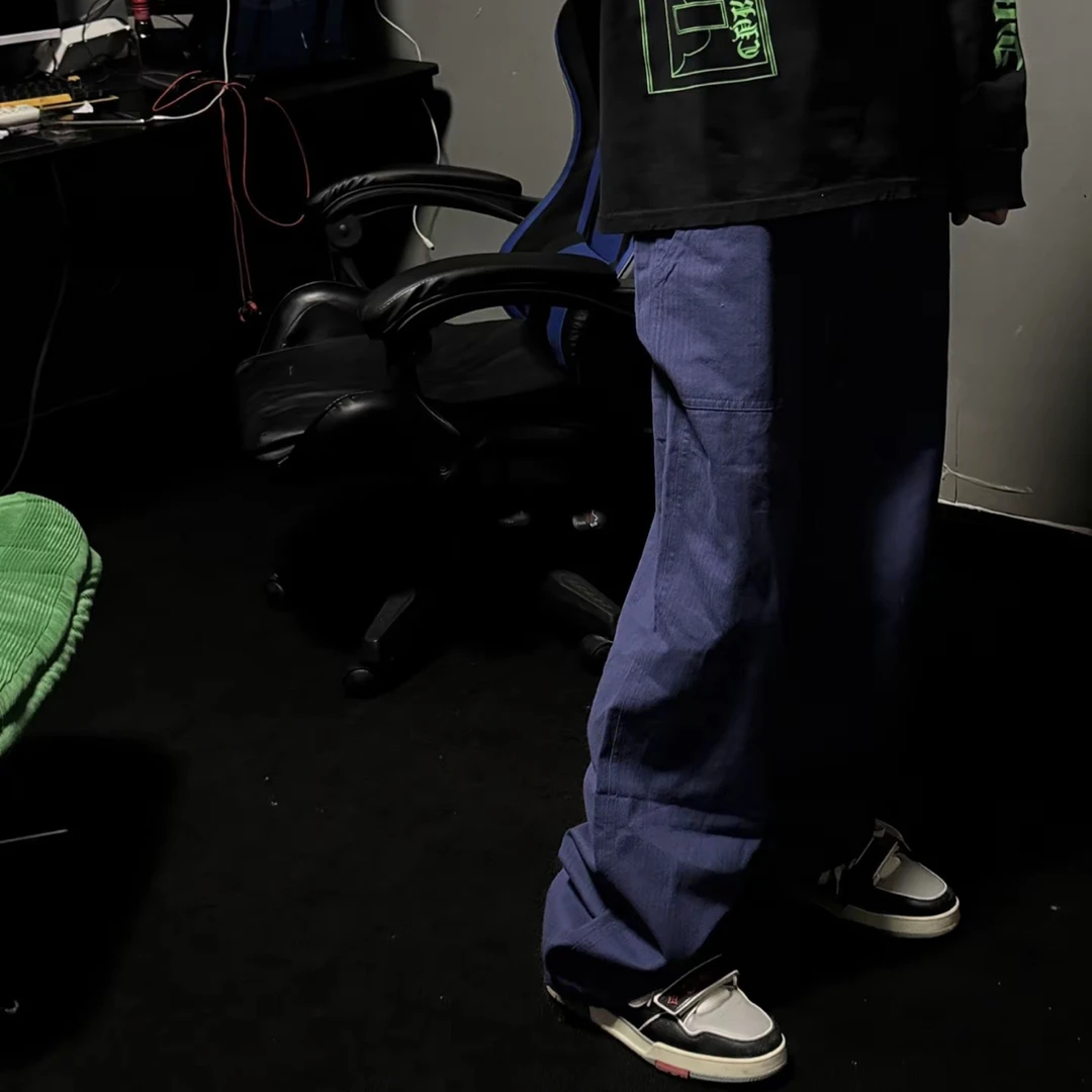 sou法工裤 水洗工装裤男宽松型欧美风休闲裤时尚宽松夏季男士