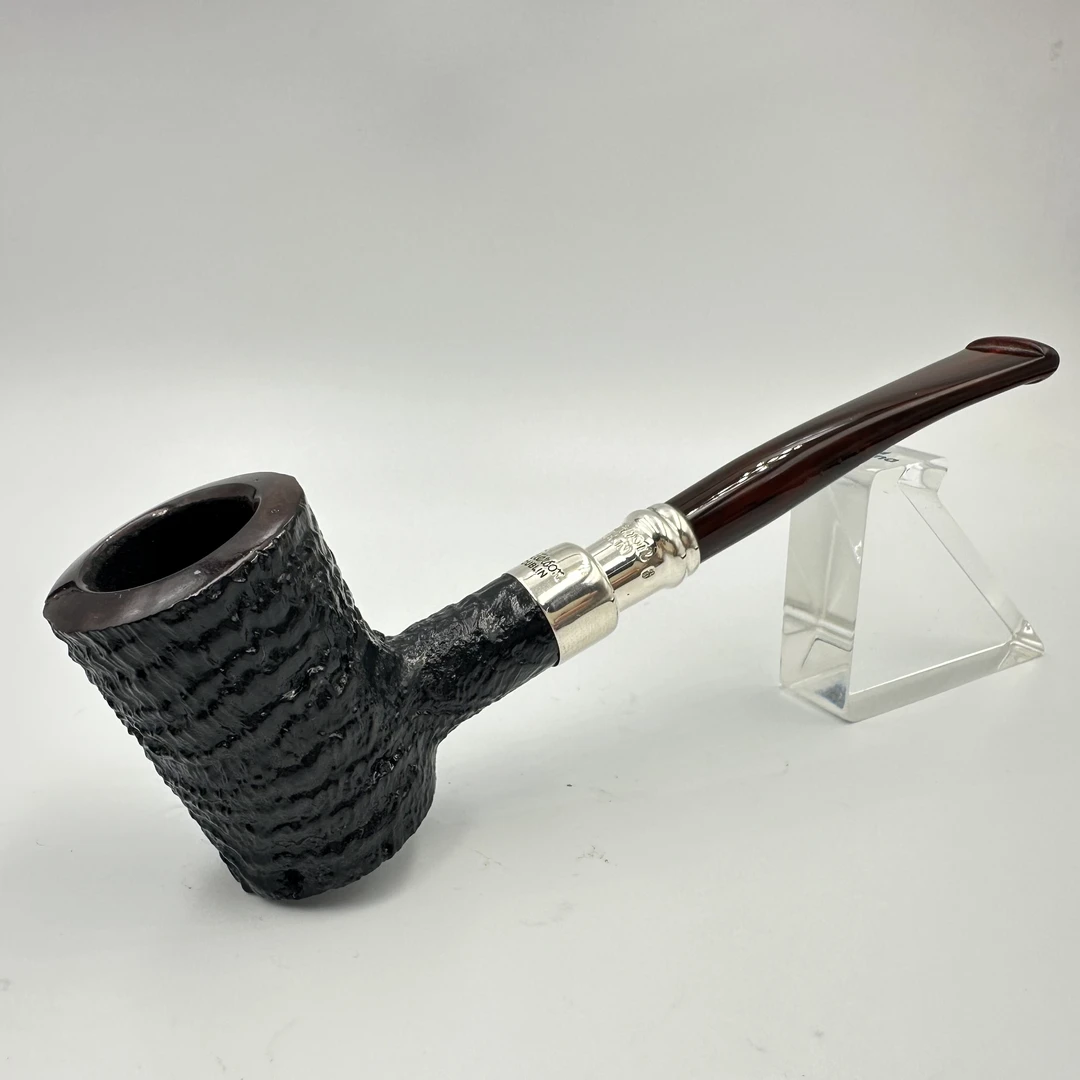 爱尔兰Peterson彼得森925双银饰圈军插款平底锤子石楠木烟斗