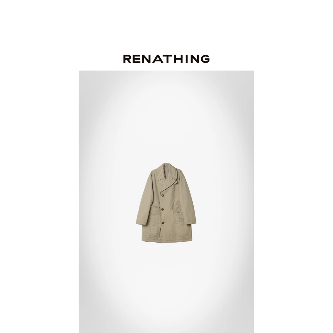 【RENATHING】翻领落肩大口袋外套