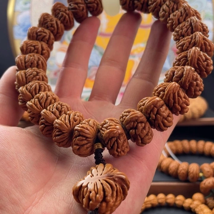 桃核手串22刺龙手持