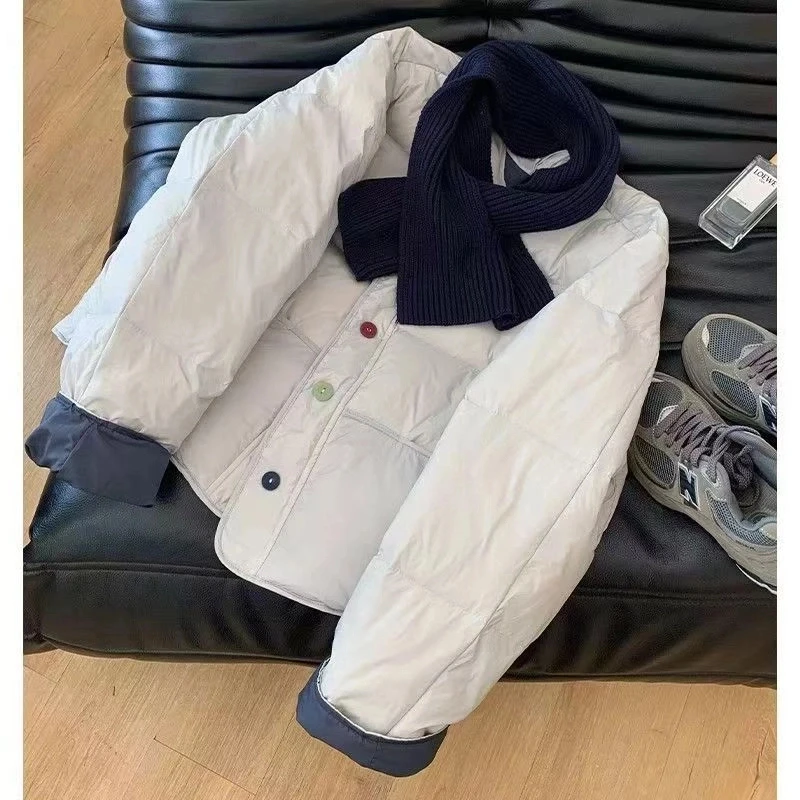 【送围巾】韩系温柔风气质女新款小个子显瘦圆领外套女棉服337