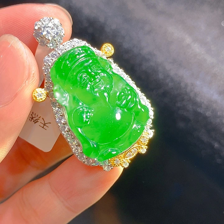 【闪购商品】翡翠颈饰银S925镶嵌翡翠