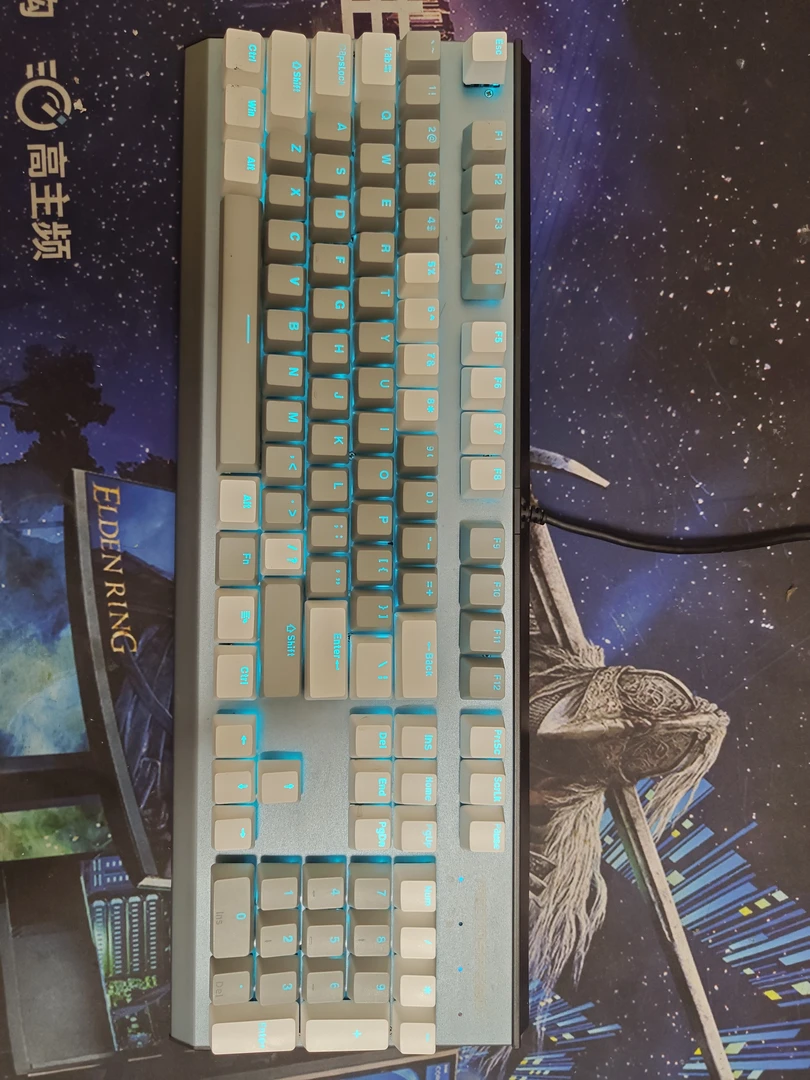 魔豹白灰键帽机械键盘