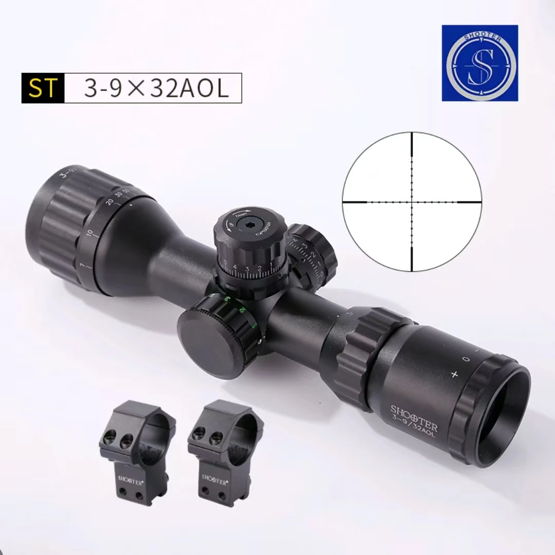 射手超短望远镜3-9X32AOE带灯带锁定高抗震超短版防水可调
