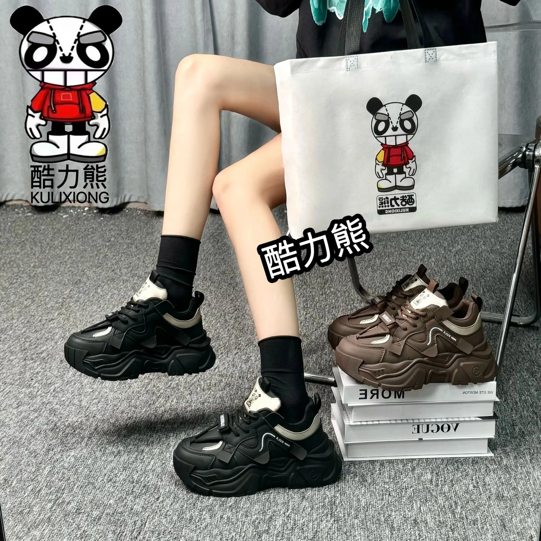 黑金 酷力熊老爹鞋女2025新款时尚百搭国潮休闲运动鞋6955