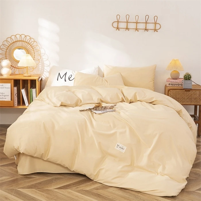 2025新款四件套长绒棉四件套纯色四件套床上用品宿舍被套三件套