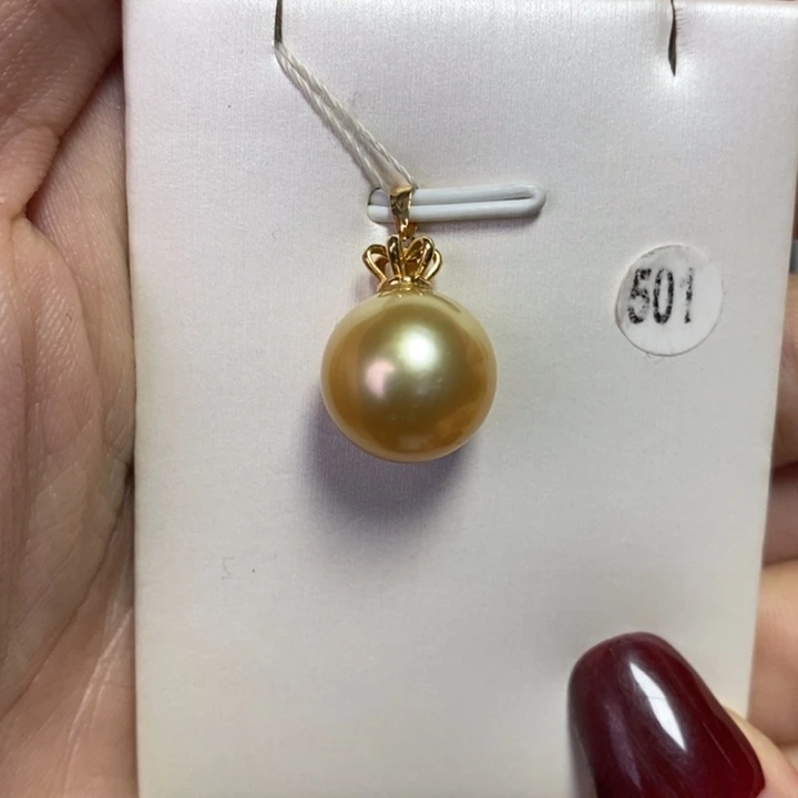 海水珍珠吊坠(不含链)18K金镶嵌