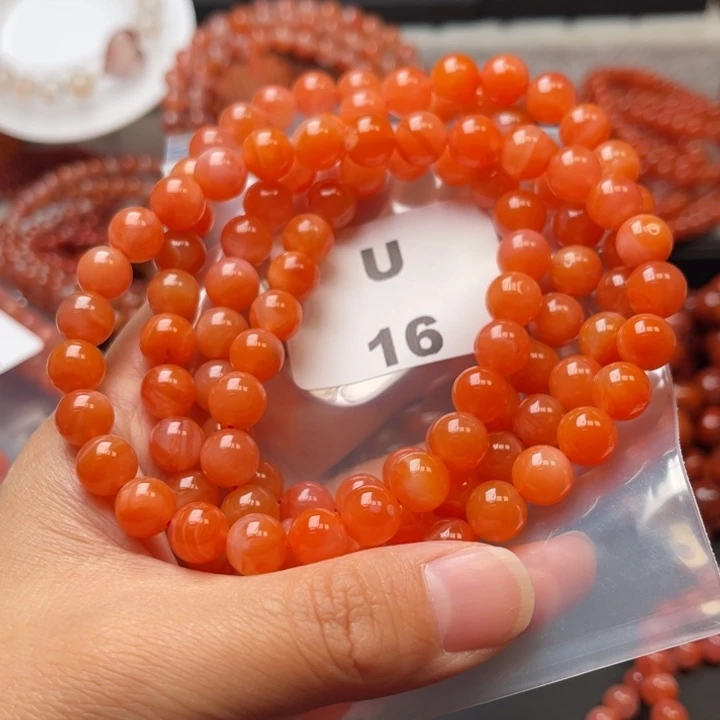 南红玛瑙未镶嵌多样性发货默认微瑕称重8mm