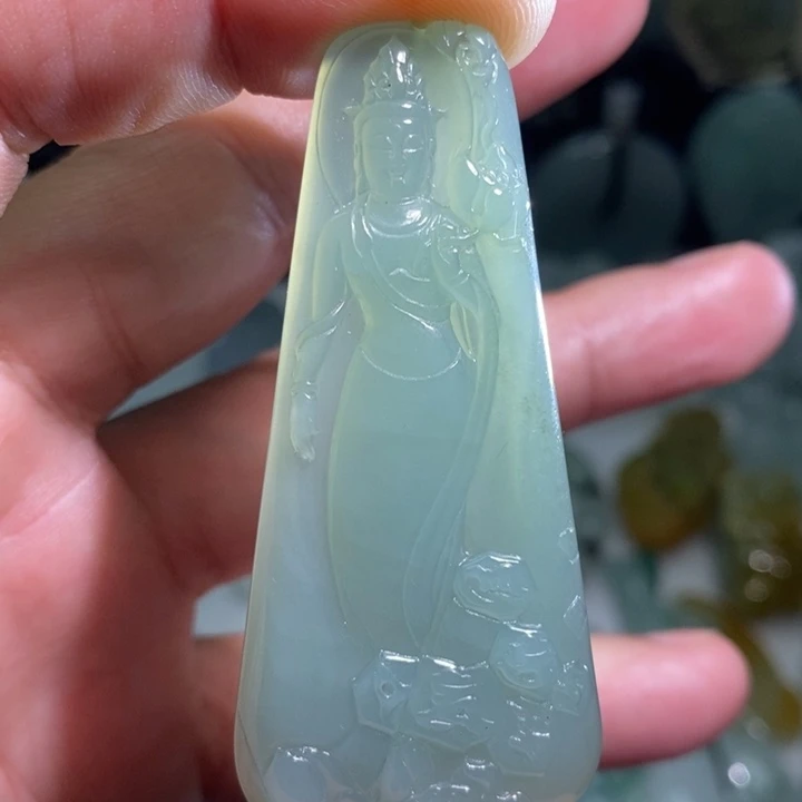 定制翡翠未镶嵌冰胶观音