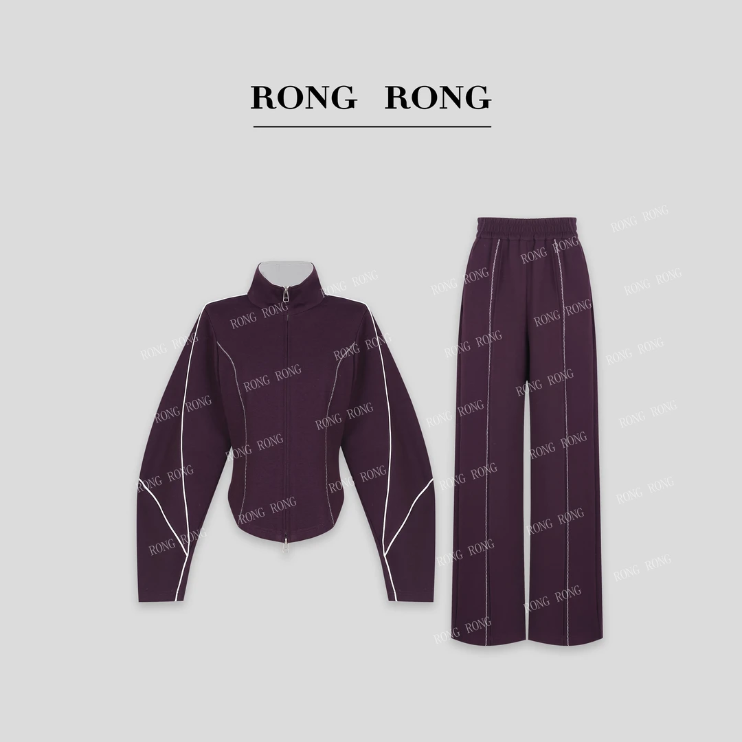 溶溶【米兰星紫】RONGRONG 莱赛尔醋酸绵羊毛卫衣套装ZGC6W1091-1