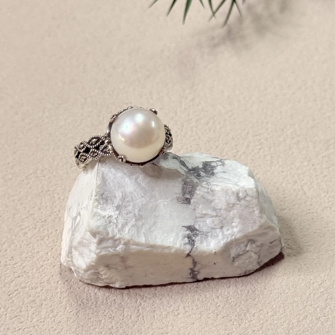 【六六中古】孤品复古淡水珍珠戒指ty1099港12欧51