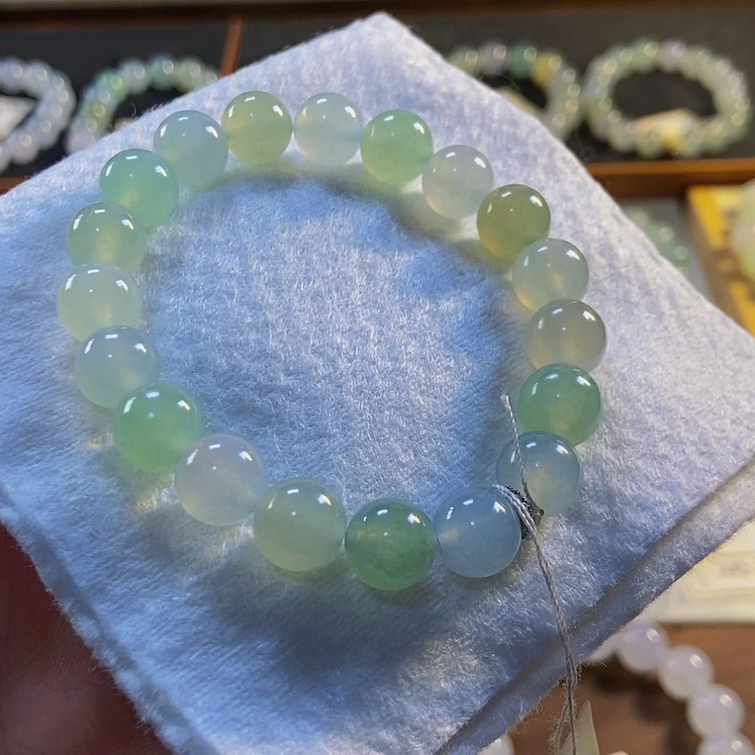 定制翡翠未镶嵌翡翠手串卡9.8