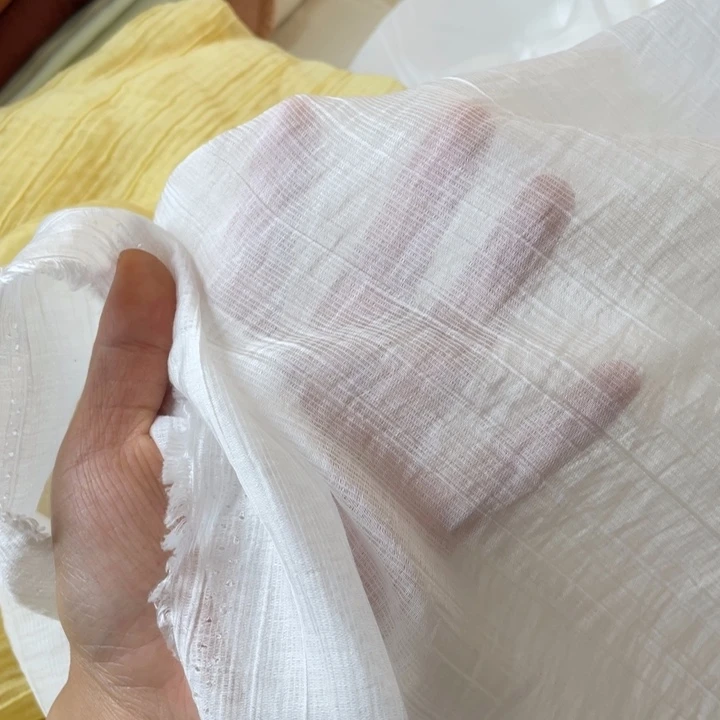 天丝（莱赛尔纤维）白色树皮皱透明2米