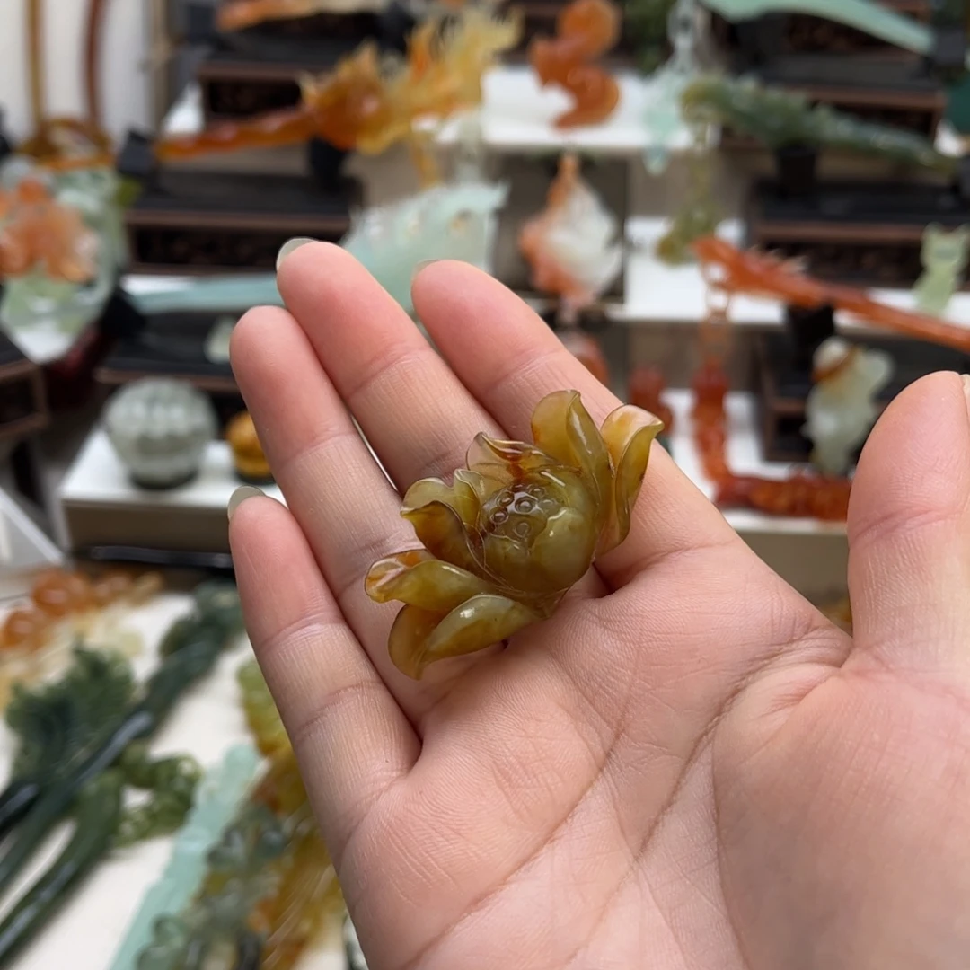 蛇纹石玉未镶嵌岫玉发簪