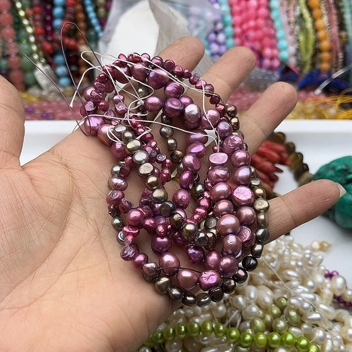 玛瑙/玉髓未镶嵌珠宝半成品3条珍珠打包