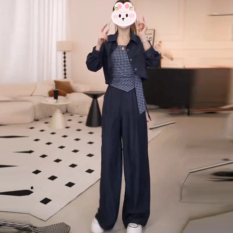 2025秋季新款设计感韩系时尚套装显瘦洋气小香风休闲三件套女
