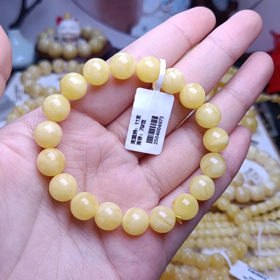 【闪购商品】未镶嵌蜜蜡手串10加圆珠手串